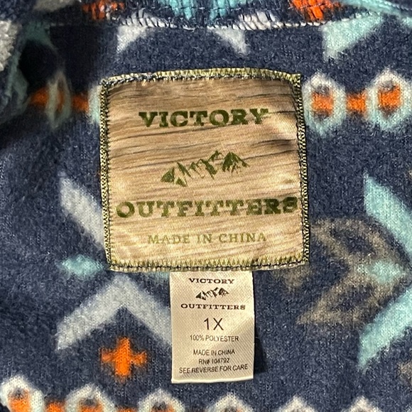 Victory Outfitters 1/4 Zip Fleece - Geometric Pattern - Size 1X - Picture 10 of 11